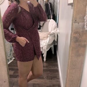 Xhilaration medium cranberry color lace romper